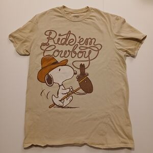 Peanuts Snoopy 'Ride 'em Cowboy' Beige T-Shirt